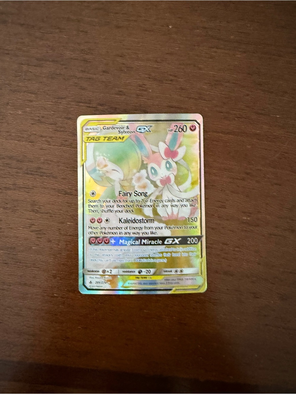 Pokémon Gardevoir & Sylveon GX Holo Tag Team Card - Yellow Accent